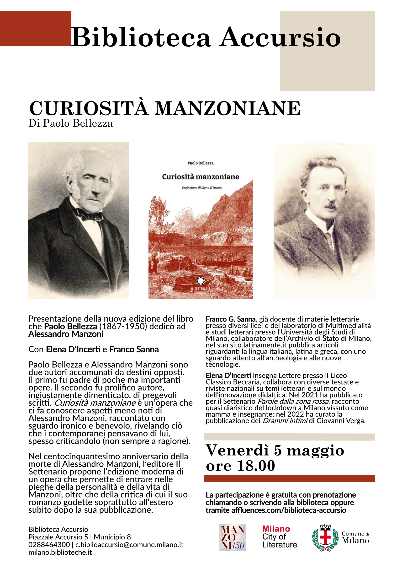 Presentazione del libro <em>Curiosità manzoniane</em> di Paolo Bellezza